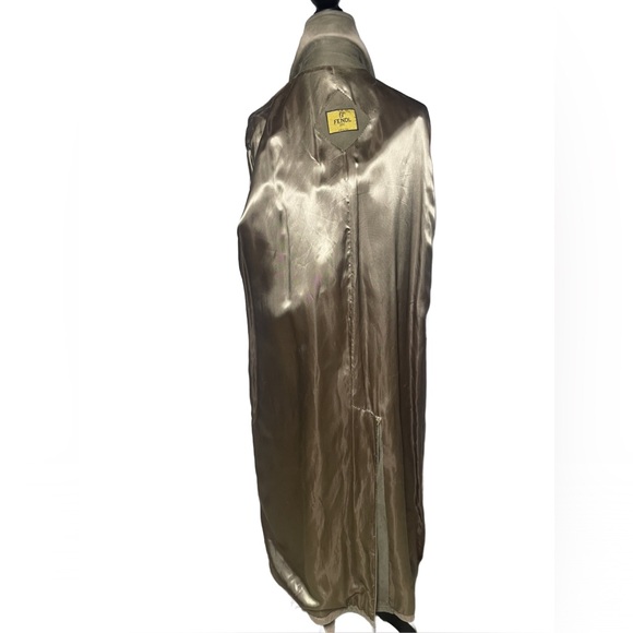 Vintage Fendi Men’s Olive Green Belted Trench Coat w/Silky Lining (Size: 54) - Picture 5 of 16